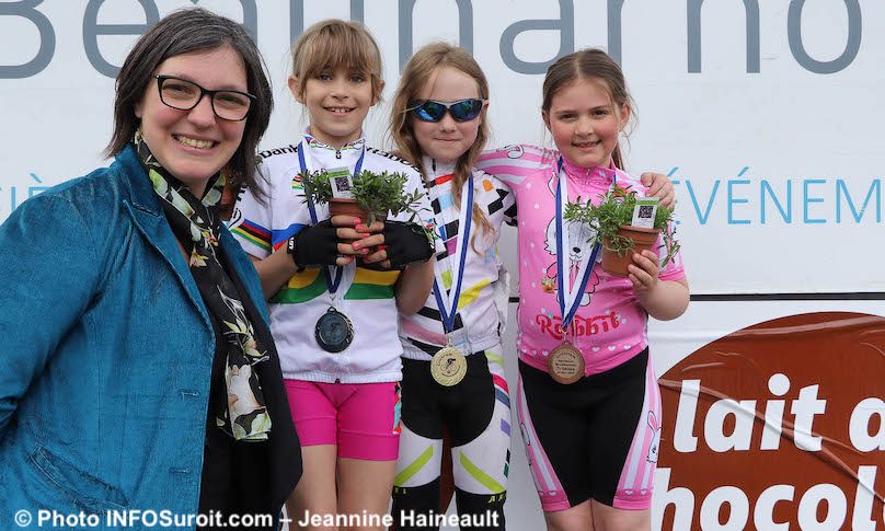 Criterium Beauharnois 2019 conseillere RPoissant avec gagnantes U9 photo JH INFOSuroit