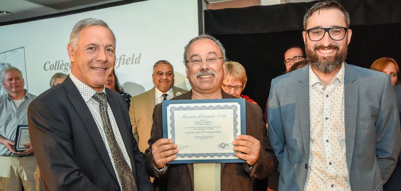 Colloque AQPC 2019 mention honneur a Daniel_Gauthier enseignant Cegep de Valleyfield photo via ColVal