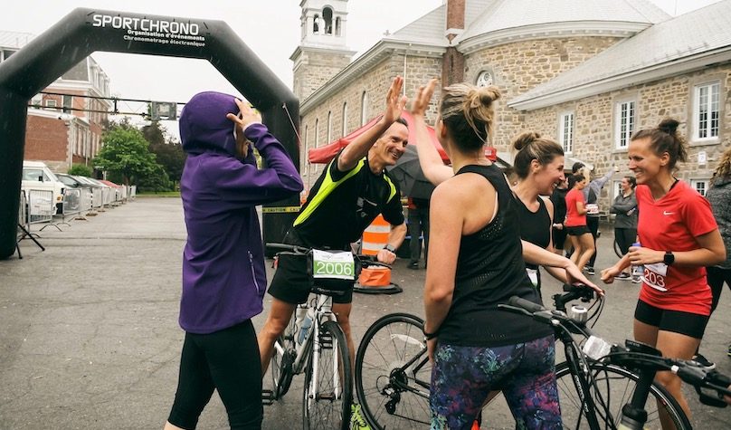 arrivee Defi Vert la sante Bike and Run 2019 photo via St-Louis-de-Gonzague