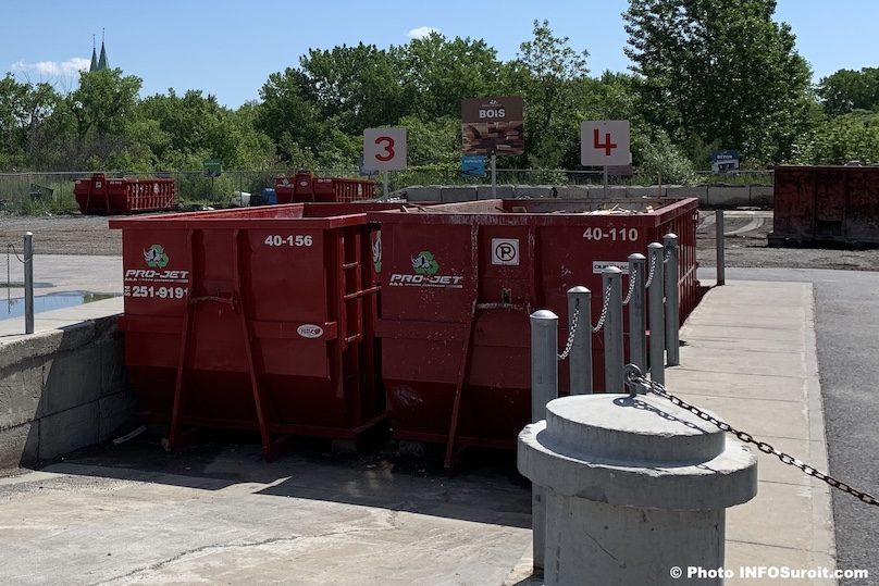 ecocentre Beauharnois conteneurs bois juin2019 photo INFOSuroit