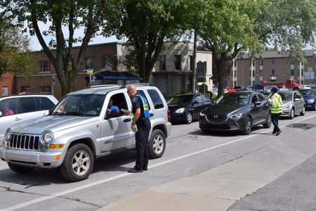 Operation policiere pas de cell au volant ville de Beauharnois photo via MRC Beauharnois-Salaberry