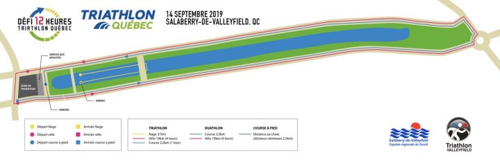 carte parcours defi 12 heures Triathlon Quebec a Valleyfield visuel courtoisie TQ