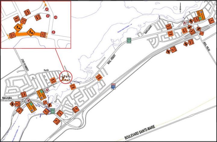 carte-plan-detour-boulevard-Hebert-Valleyfield-viseule-via-Ville-Valleyfield