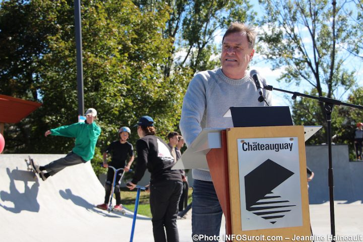 maire Chateauguay PP_Routhier inauguration nouveau skatepark sept2019 photo JH INFOSuroit