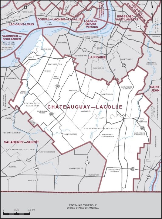 Elections Canada carte circonscription Chateauguay-Lacolle 2019