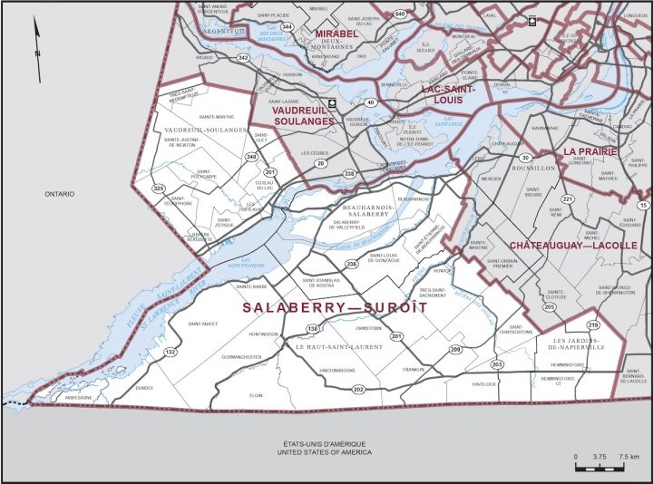 Elections Canada carte circonscription Salaberry-Suroit 2019