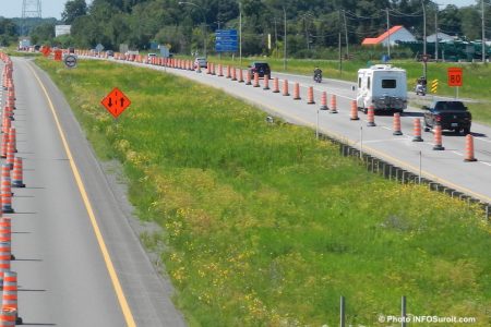 autoroute 20 Ouest a Coteau-du-Lac depuis viaduc route 201 photo INFOSuroit