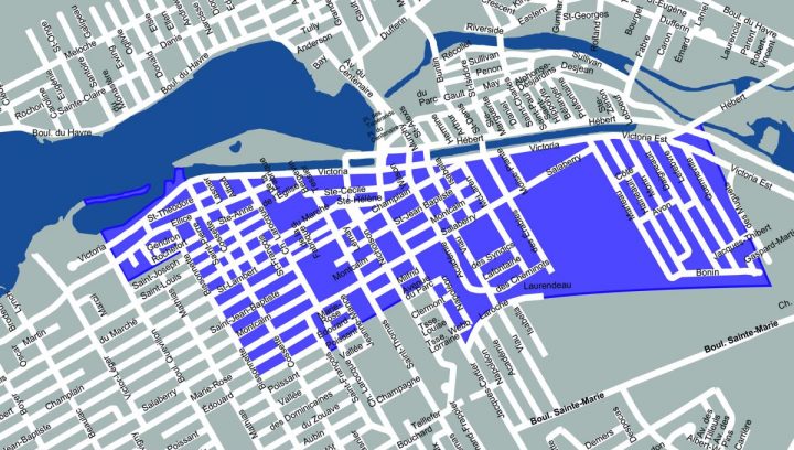 carte quartier Robert-Cauchon de la Ville de Salaberry-de-Valleyfield visuel courtoisie PRAQ