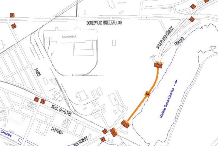 carte rue Hebert fermee a Valleyfield 24oct2019 visuel via SdV