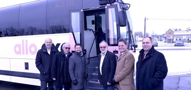 annonce geolocalisation autobus exo avec maires Sud-Ouest photo via exo