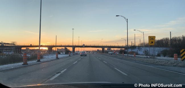 autoroute 40 Ouest Vaudreuil-Dorion sortie 36 travaux viaduc Chemin des Chenaux photo INFOSuroit