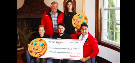 campagne 2019 Biscuit_Sourire Tim_Hortons Valleyfield remise montant Fondation Hopital Suroit photo courtoisie FHS