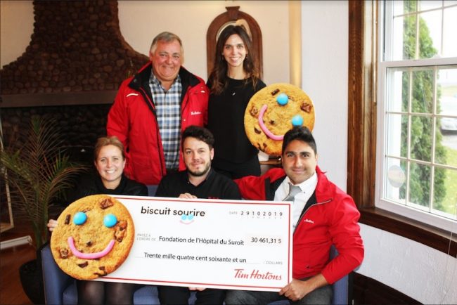 campagne 2019 biscuit Sourire de Tim_Hortons pour fondation Hopital du Suroit photo FHS