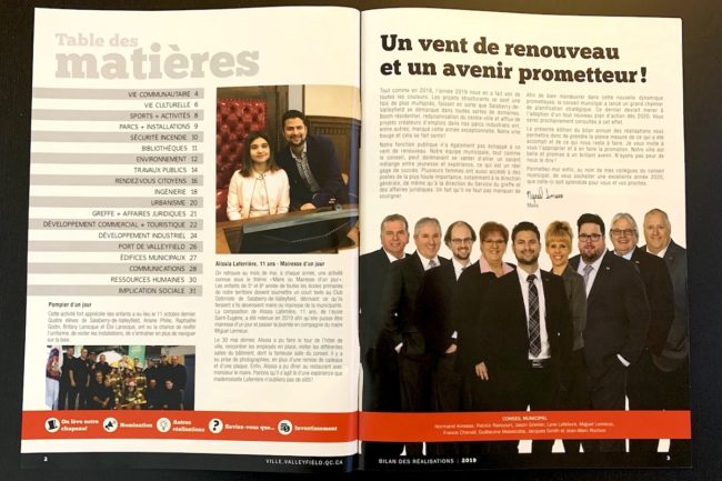 Bilan des realisations 2019 Ville Valleyfield pages 2 et 3