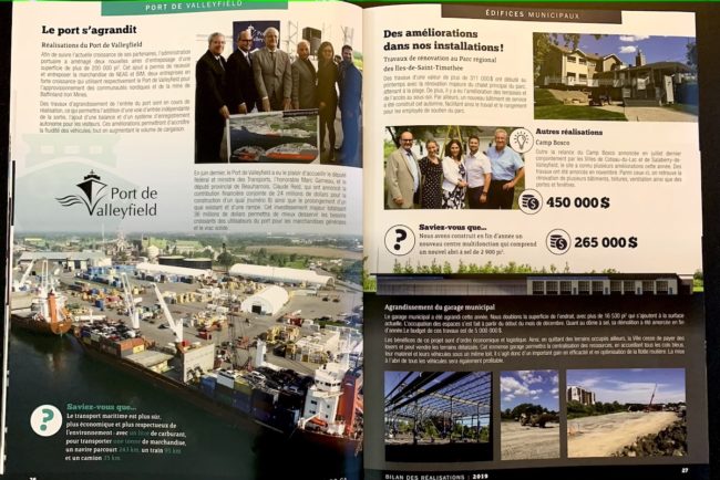 Bilan des realisations 2019 Ville Valleyfield pages 26 et 27