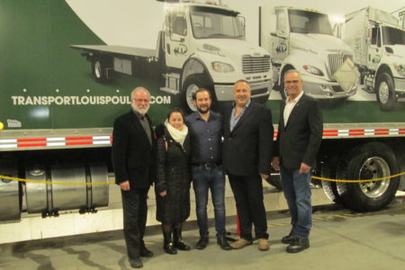 Inauguration TransportLPouliot Beauharnois avec BTremblay VCourchesne DPouliot LPouliot et RDubuc photo VB