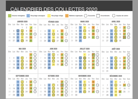 Ste-Martine calendrier des collectes 2020 visuel courtoisie