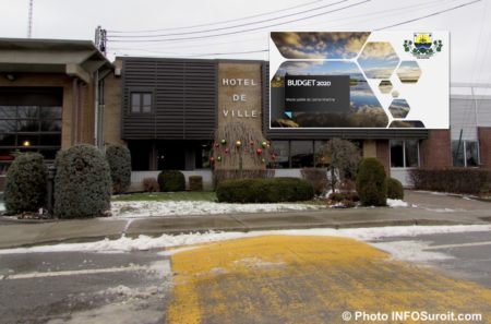 hotel de ville Ste-Martine hiver photo INFOSuroit et en mortaise Budget 2020