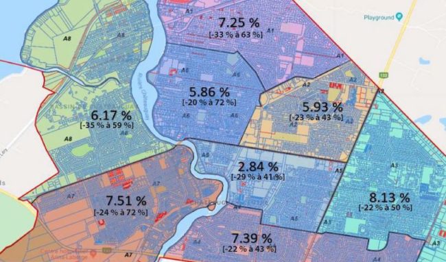 Chateauguay carte evaluation fonciere par district Visuel courtoisie Ville Chateauguay