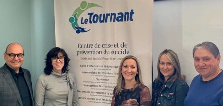 semaine prevention suicide 2020 deputes CReid et MPicard avec intervenants organisme LeTournant photo courtoisie