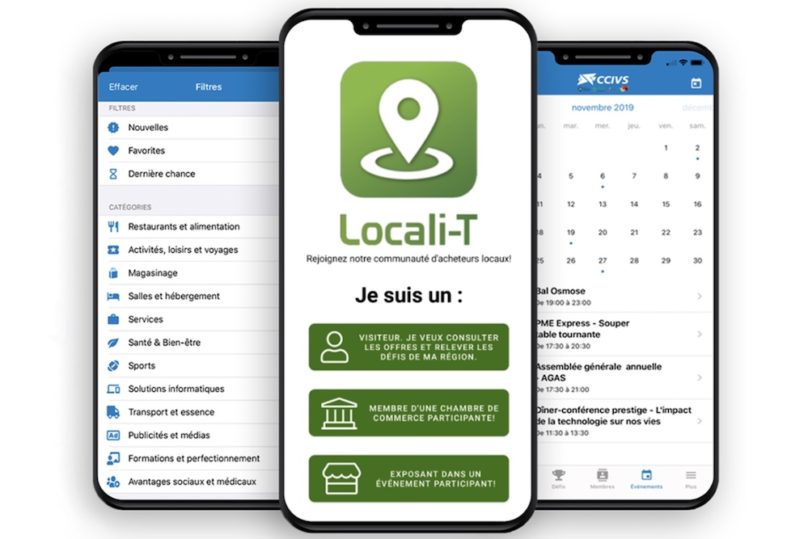 iPhone application Locali-T visuel via DEV Vaudreuil-Soulanges